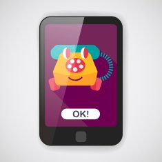 toy phone flat icon with long shadow eps10 N2