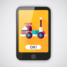 toy car flat icon with long shadow eps10 N2