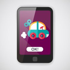 toy car flat icon with long shadow eps10 N4