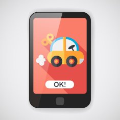 toy car flat icon with long shadow eps10 N7