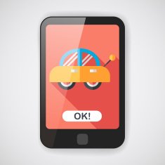 toy car flat icon with long shadow N7