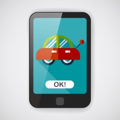 toy car flat icon with long shadow N8