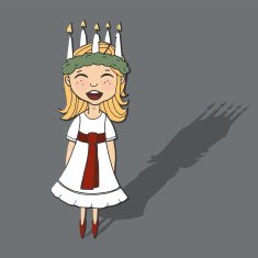 Cute little girl with wreath and candle crown Saint Lucia