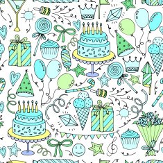 Birthday seamless pattern