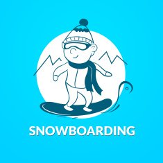 Snowboarding vector logo