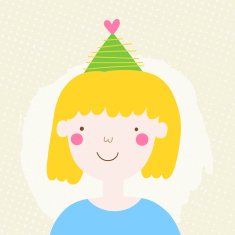 Cute Happy Birthday Girl character
