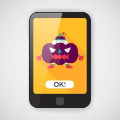Pumpkin costume flat icon with long shadow eps10 N3
