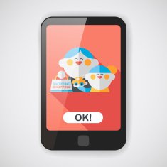 Parents and child shopping flat icon with long shadow eps10 N4