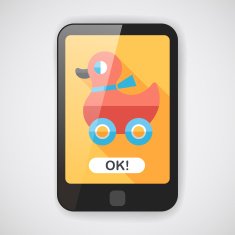 duck toy flat icon with long shadow eps10 N3