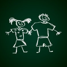 Simple doodle of a boy and girl N2