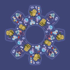 Vector decorating design made of robots