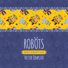 Vector decorating design made of robots N3