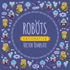 Vector decorating design made of robots N4