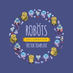 Vector decorating design made of robots N5