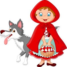 Little Red Riding Hood meeting with a wolf N2