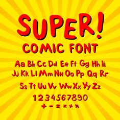 Creative comic font Alphabet in style of comics pop art