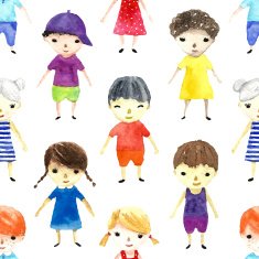 Watercolor children illustration