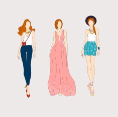 Hand drawn fashion models N3