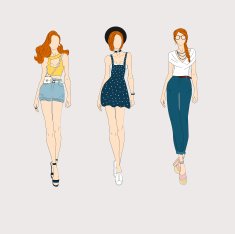 Hand drawn fashion models N5