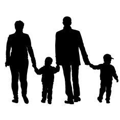 Black silhouettes Family on white background N4