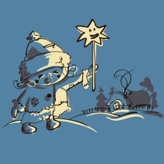 Little boy and magic christmas