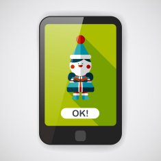 Christmas boy flat icon with long shadow eps10 N5