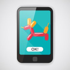 balloon dog flat icon with long shadow eps10 N2