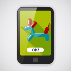 balloon dog flat icon with long shadow eps10 N4