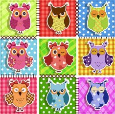 Patchwork with owls