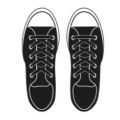 Silhouette simple symbol of gumshoes sneakers