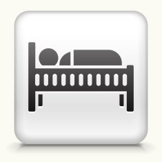 Square Button with Sleeping Child