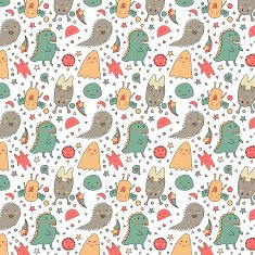 Stunning seamless pattern with cute monster