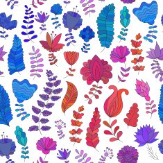 Seamless pattern with colorful flowers