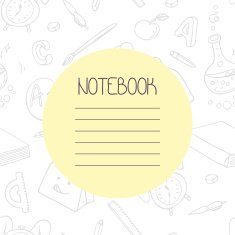 Back to school outline doodle notebook design seamless pattern and
