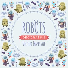Vector decorating design made of robots N9