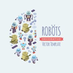 Vector decorating design made of robots N11