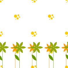 seamless pattern with cartoon flowers bubbles