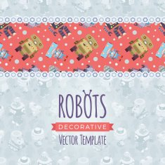 Vector decorating design made of robots N13
