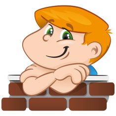 Person illustration boy with the arm supported on wall