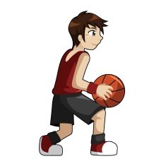 Kid Playing Basketball Carrying the Ball