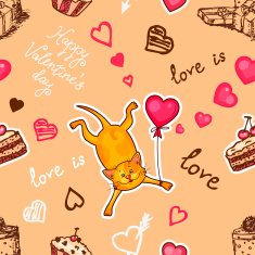 cute cat seamless pattern