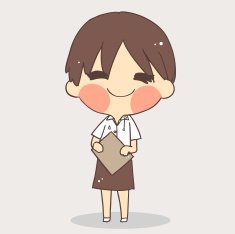 cute girl school uniform white background vector N2