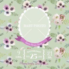 Baby Arrival Card - with Photo Frame