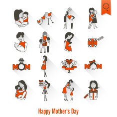 Happy Mothers Day Icons N108