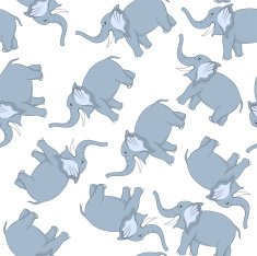 Seamless Funny Cartoon Elephant