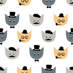 Cute fathers day vector background illustration with cats