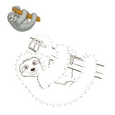 Draw the animal sloth educational game vector illustration N2
