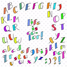 colored funny font
