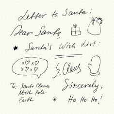 Handwritten Christmas short phrases and symbols