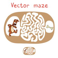 Vector Maze Labyrinth with Dog N5